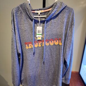 C&C California 'TROPICOOL' Grey Hoodie with Drawstrings